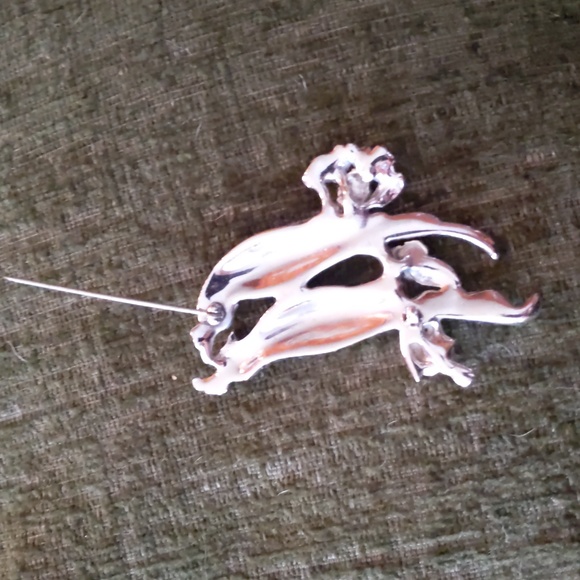 CORO* rare 1940's vintage rhinestone 2 cockatoo brooch. Enamel rhinestone - Picture 6 of 8